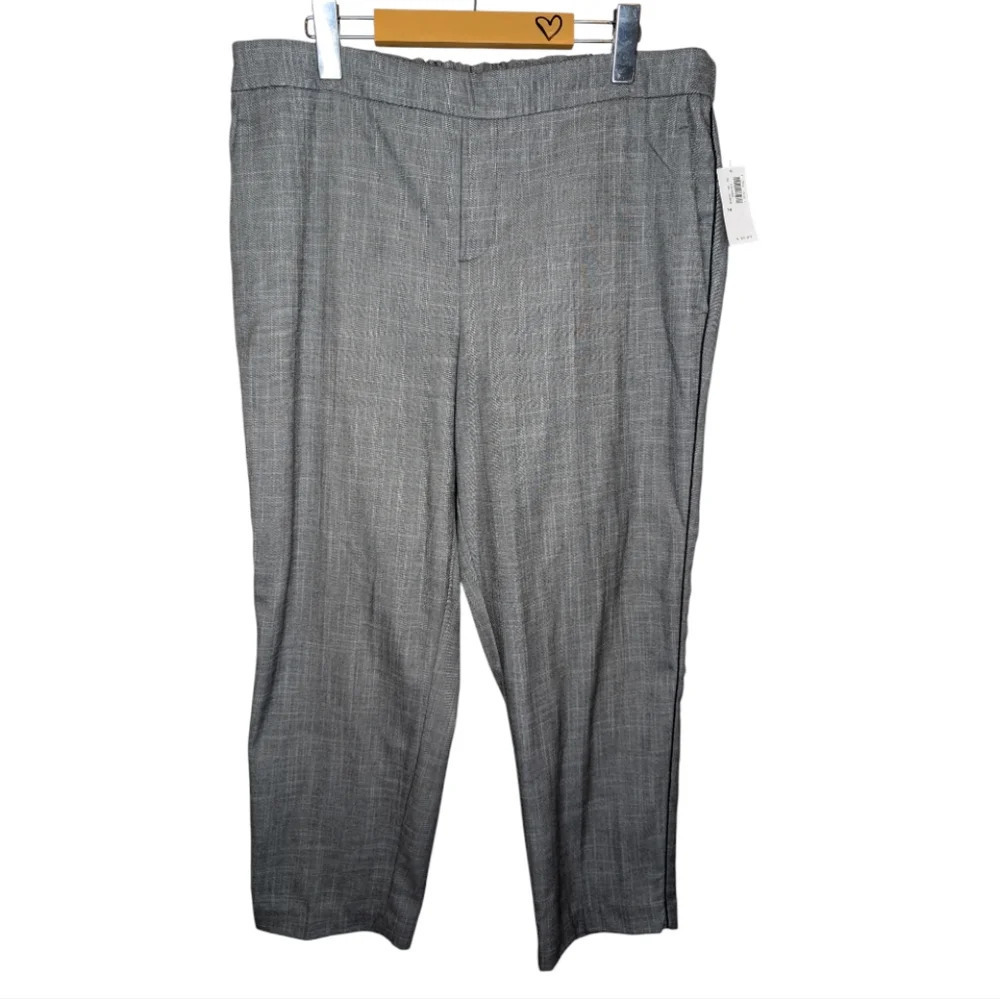 NWT Old Navy Grey Straight Leg Stretch Waist Trouser Pants Woman Size 14